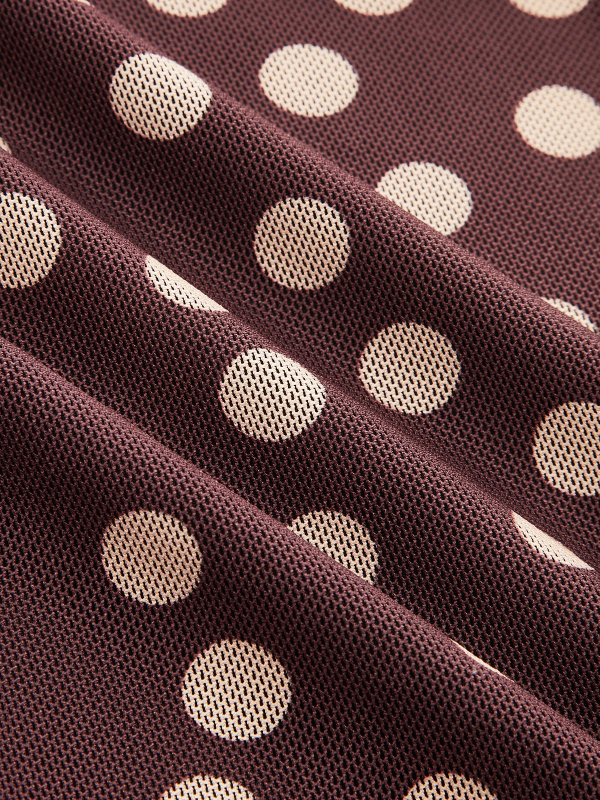 Polka Dot Ruched Mesh Top
