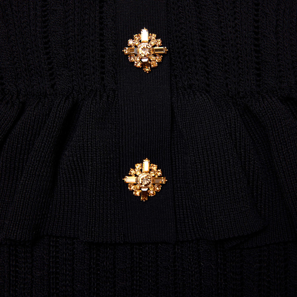 Uzun Kollu Örme Peplum Midi Elbise