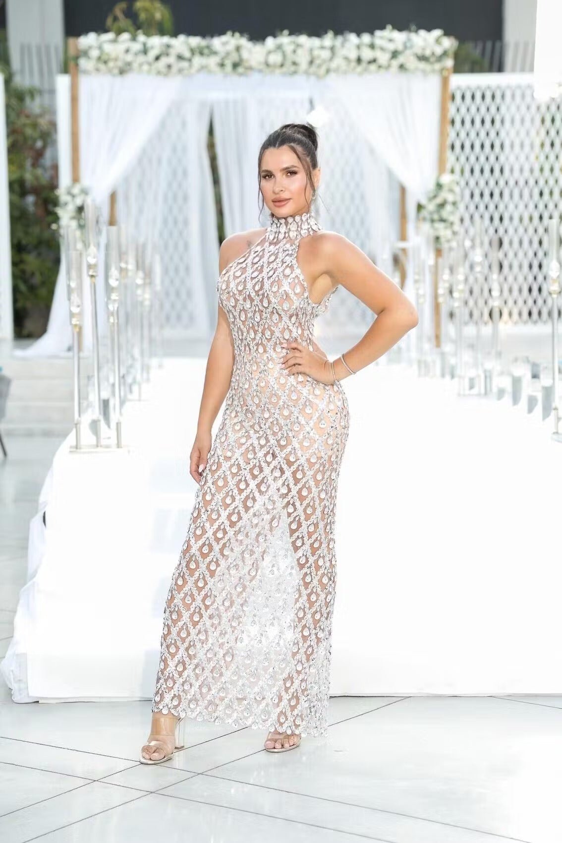 Selena Diamond Halter Gown