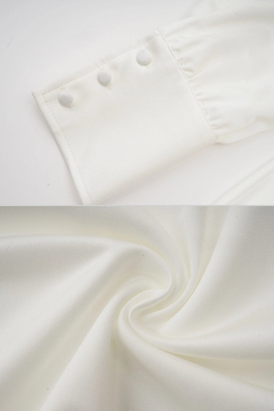 Elegant High-Collar Dress With Draped Details And Side Rose Embellishment - Ivoire