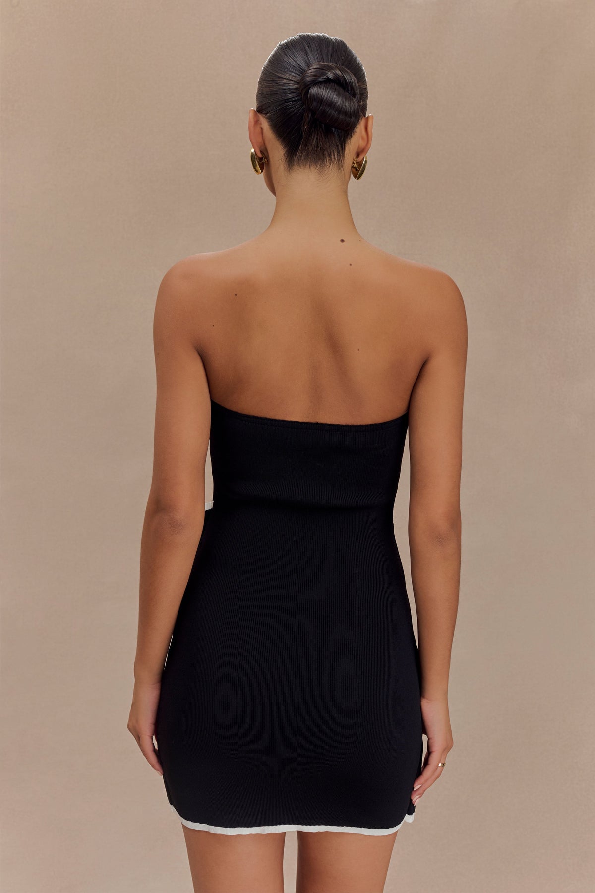 Straplez Örme Mini Elbise