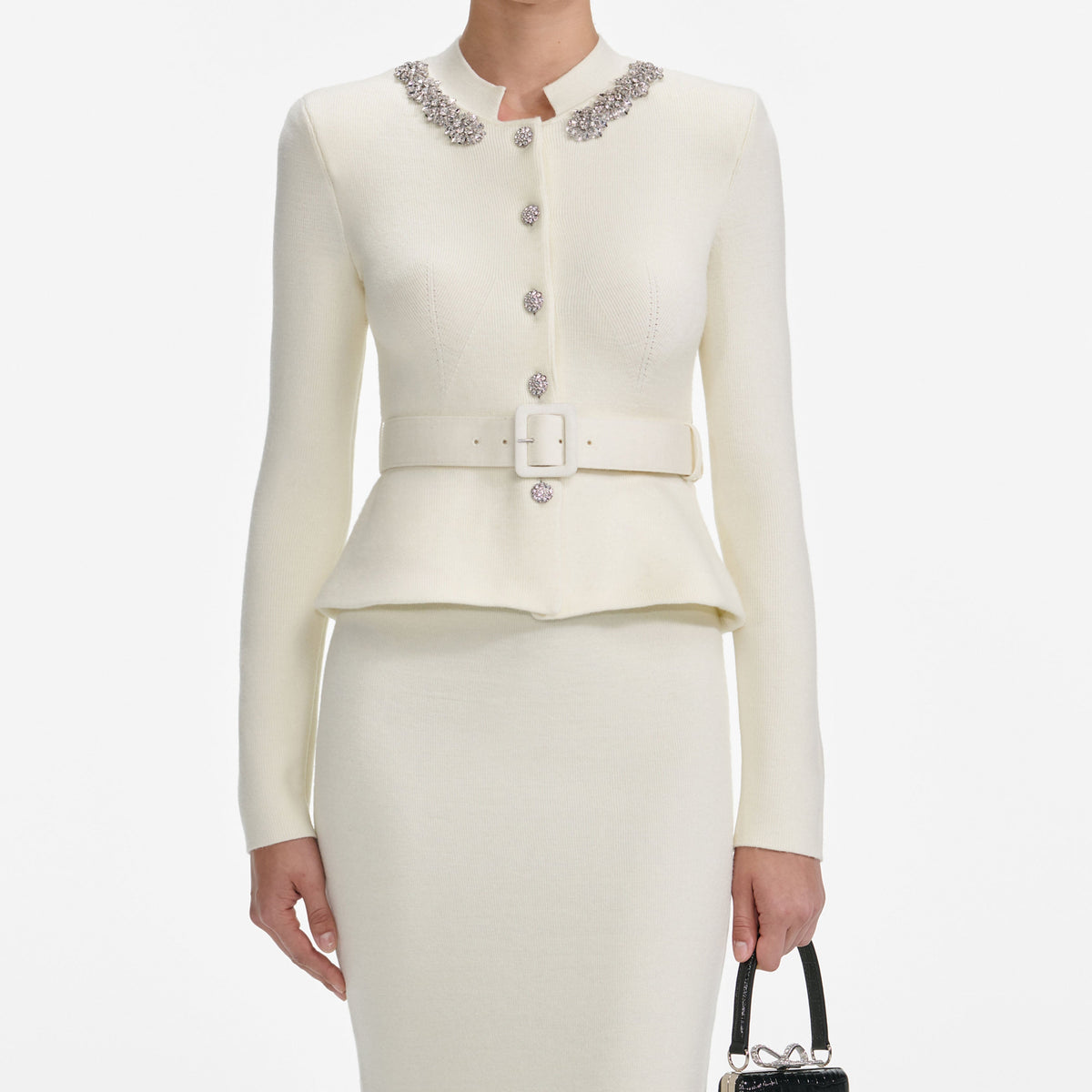Yün Peplum Örme Midi Elbise