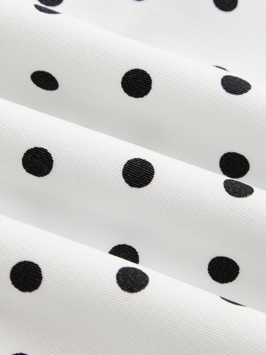 Polka Dot Drawstring Hem Jacket