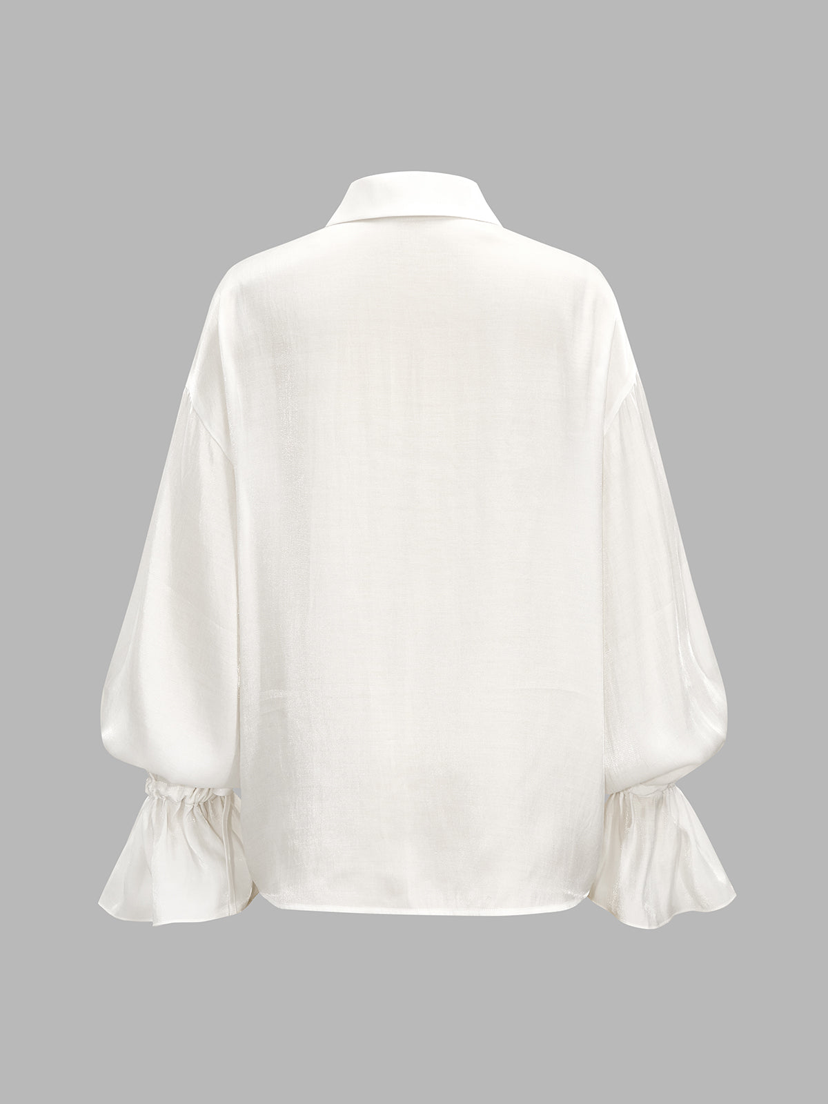 Glossy Satin Puff Sleeve Blouse