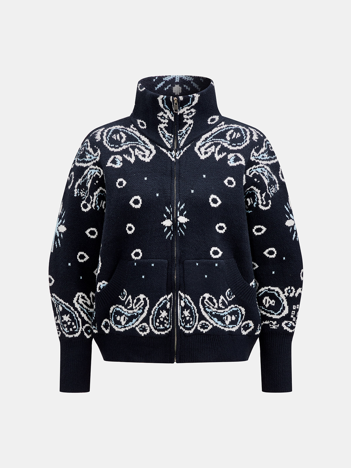 Paisley Zip Knit Jacket