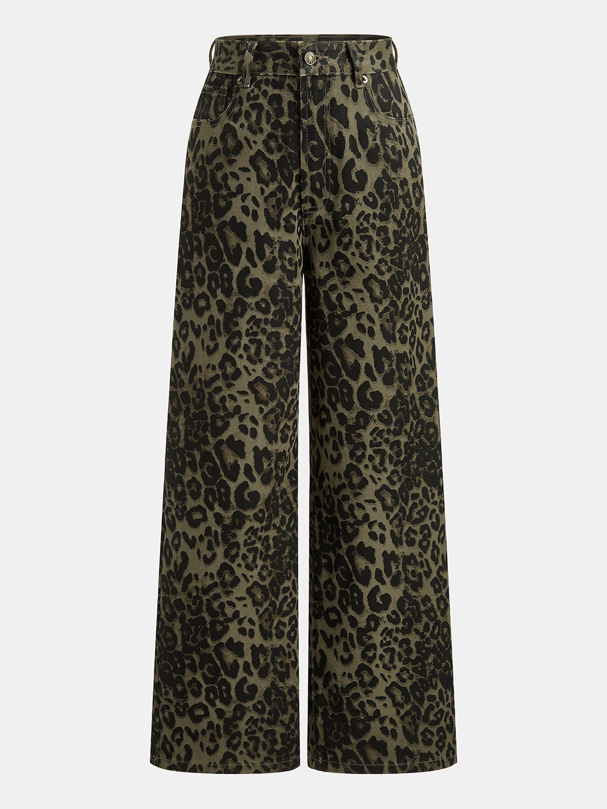 Vintage Leopard Wide Leg Jeans