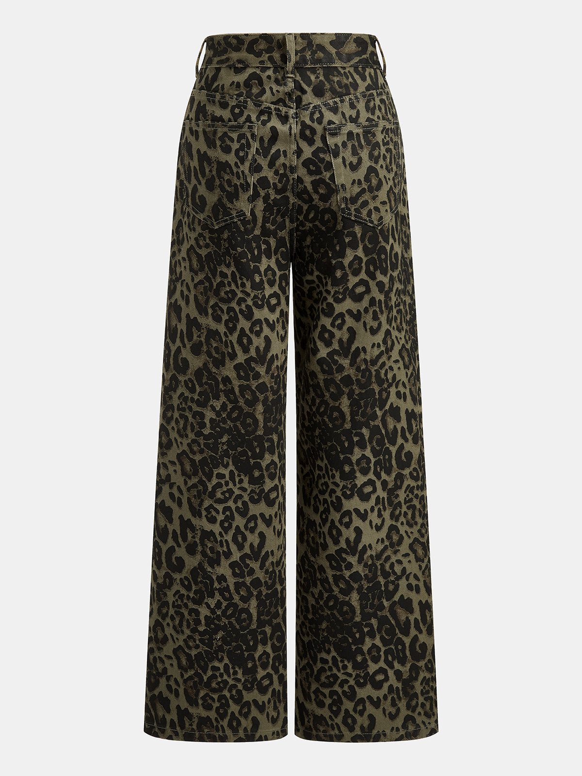 Vintage Leopard Wide Leg Jeans