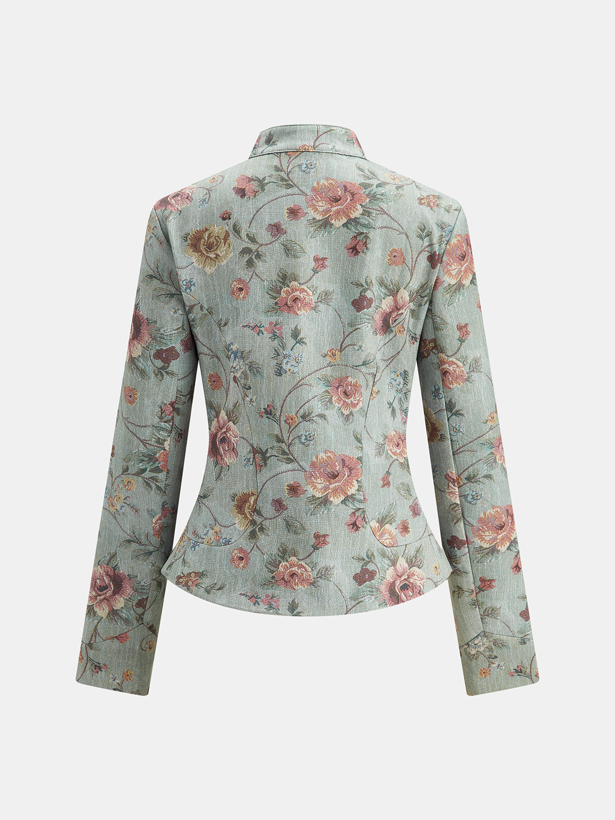 Floral Tapestry Stand Collar Jacket