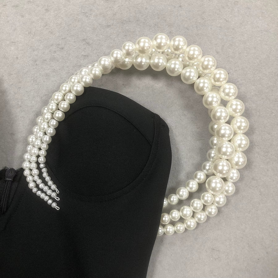 Midnight Pearl Elegance Gown