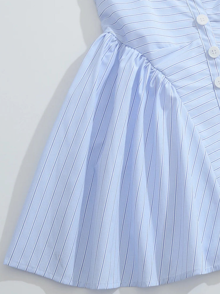 Bustiyer Halter Yaka Düğmeli Mini Elbise