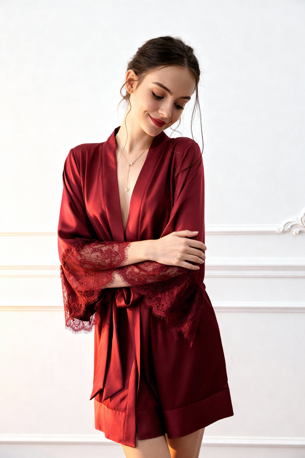 saten dantelli sabahlık Harmony, görsel 4