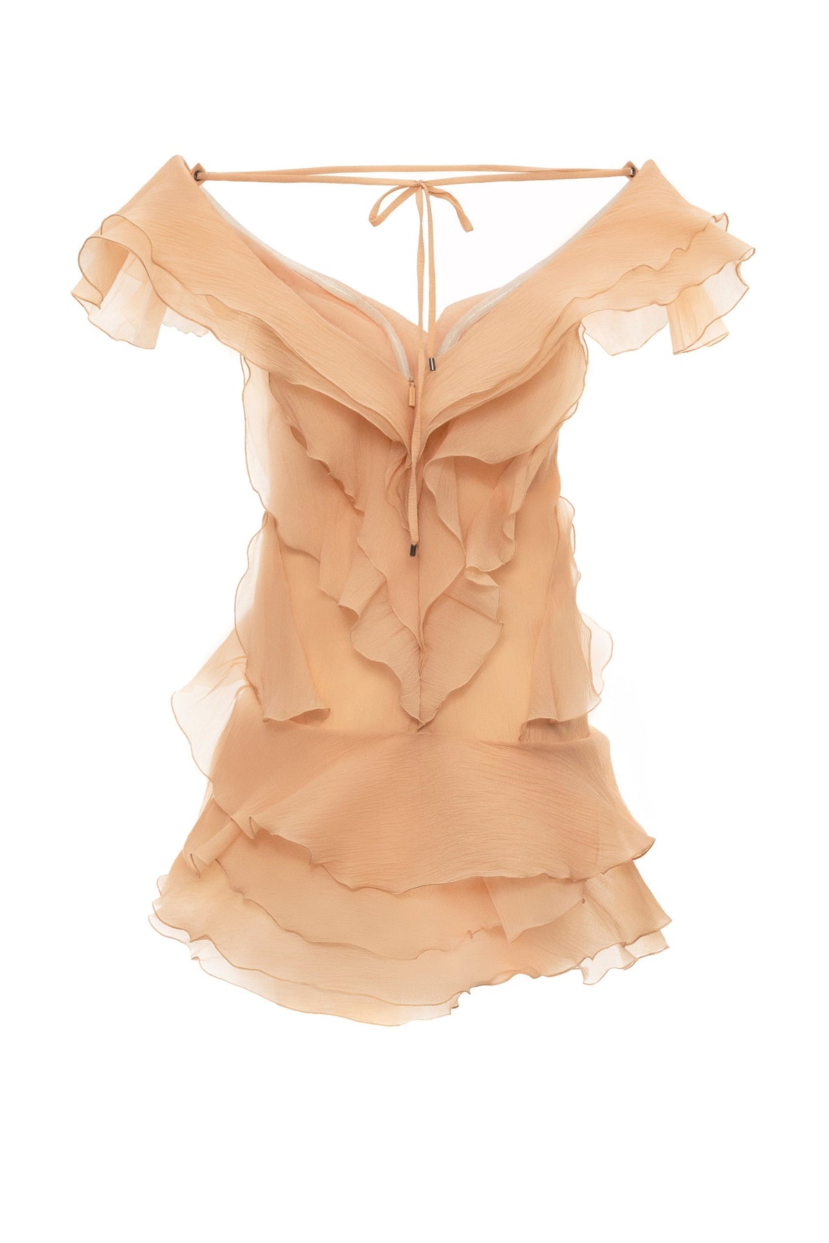 V Yaka Omuz Açık Yazlık Elbise