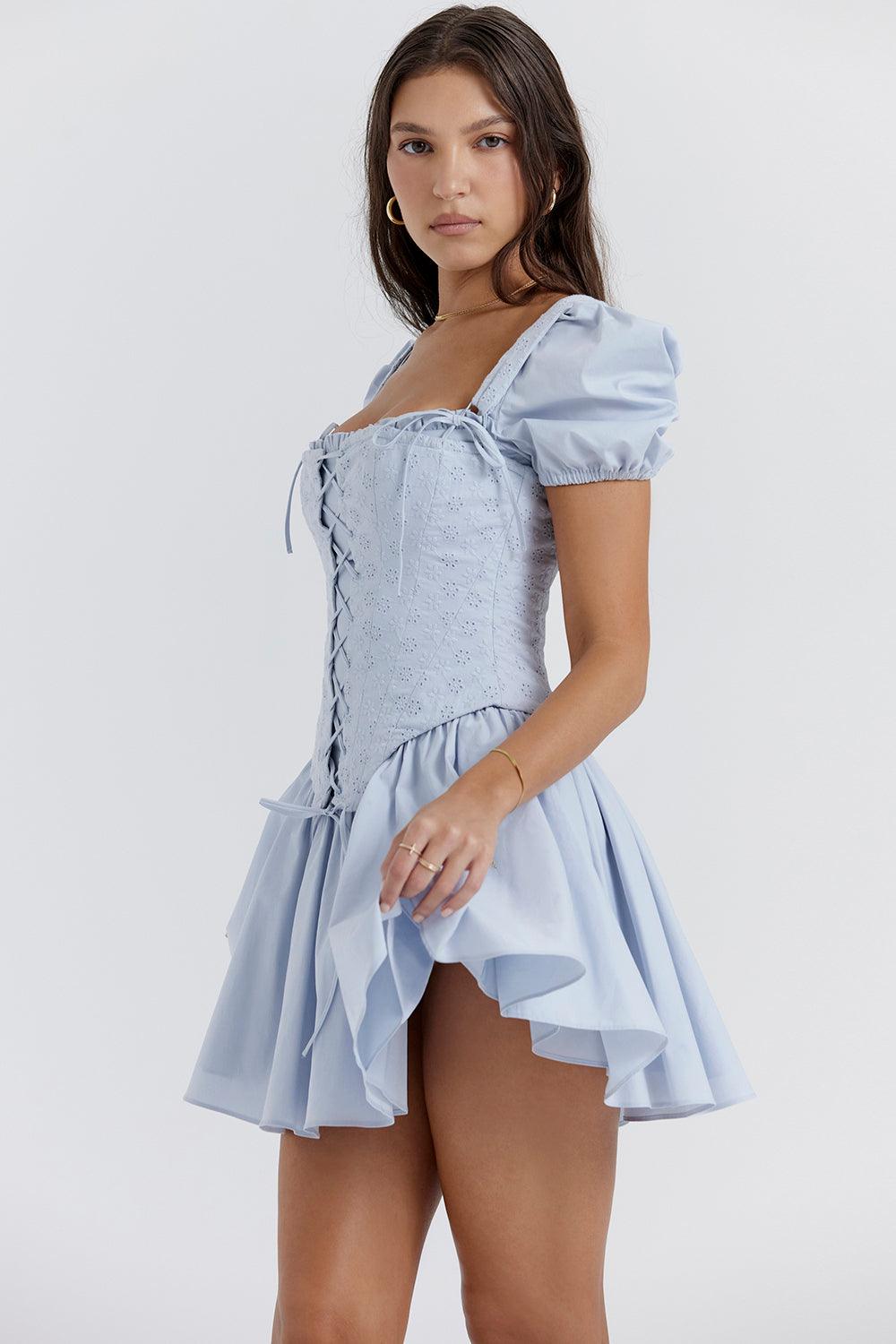 İşlemeli Korse Mini Yazlık Elbise