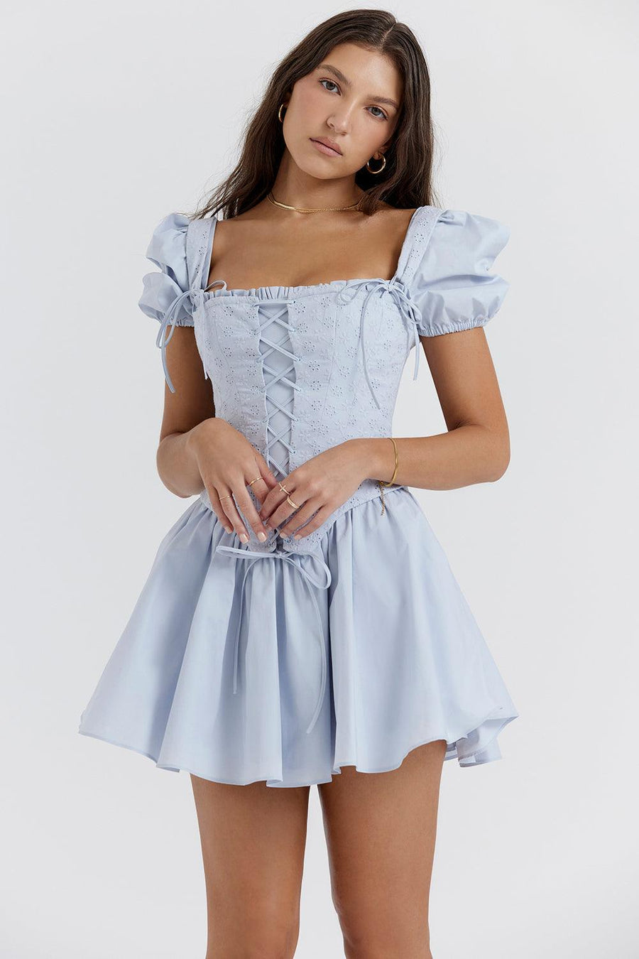 İşlemeli Korse Mini Yazlık Elbise