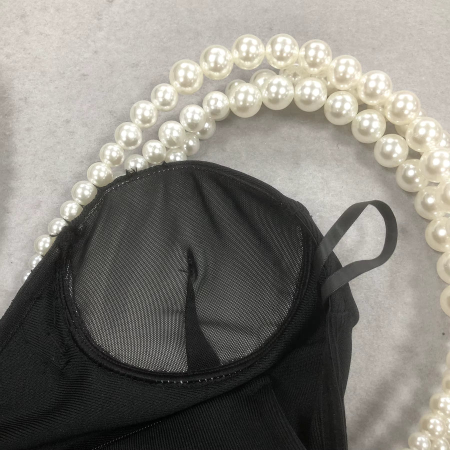 Midnight Pearl Elegance Gown