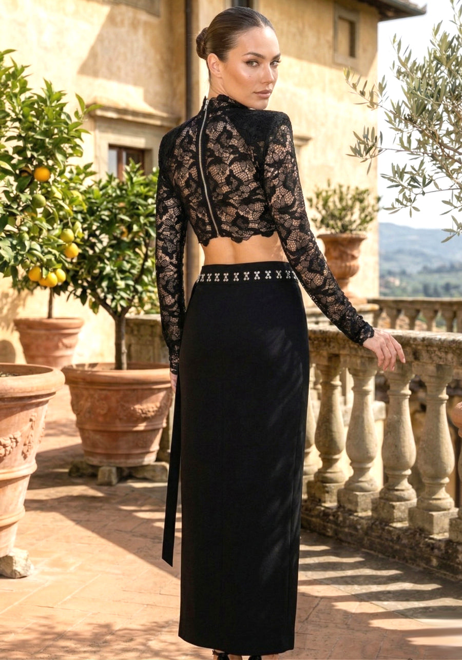 Uzun Kollu Dantel Takım