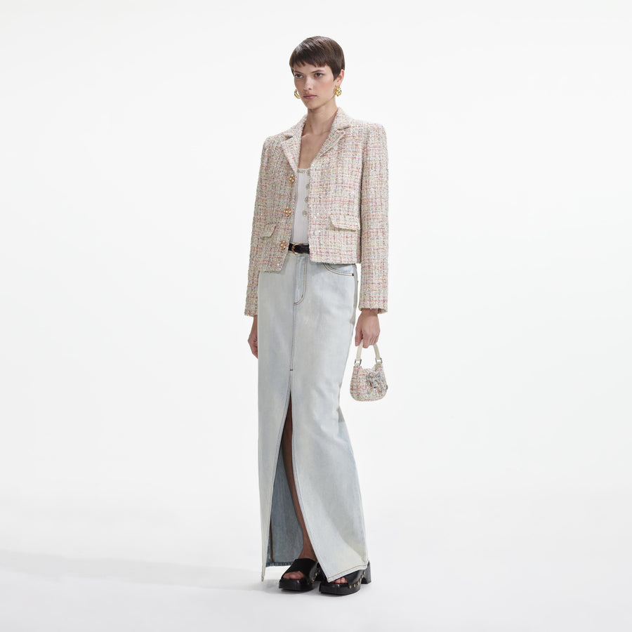 Bisiklet Yaka Dik Bukle Ceket