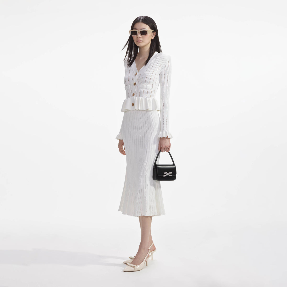 Örme Peplum Midi Elbise