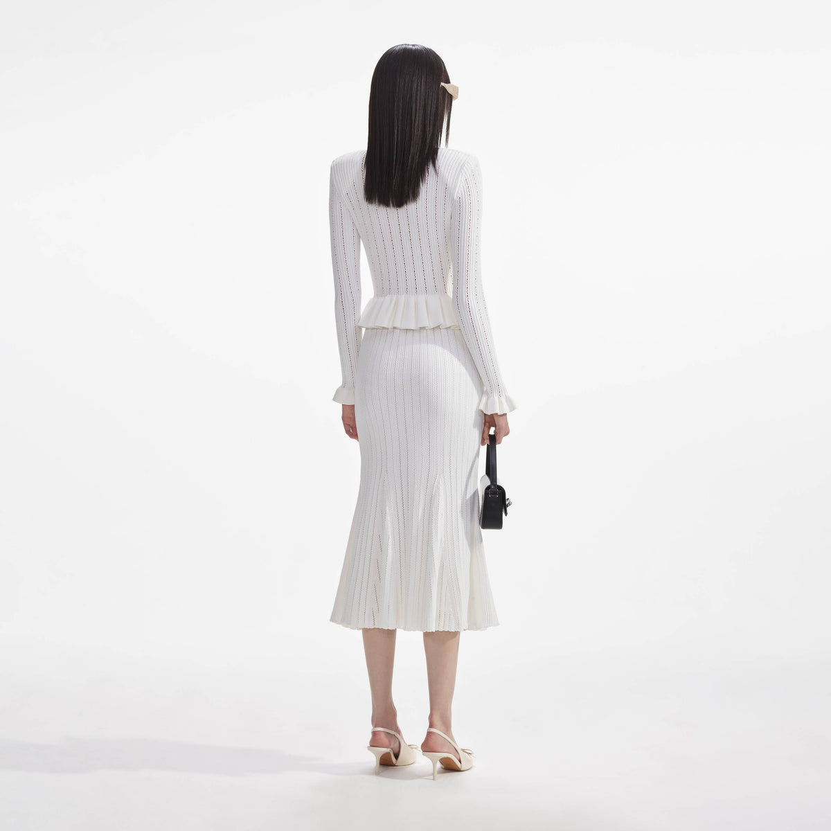 Örme Peplum Midi Elbise