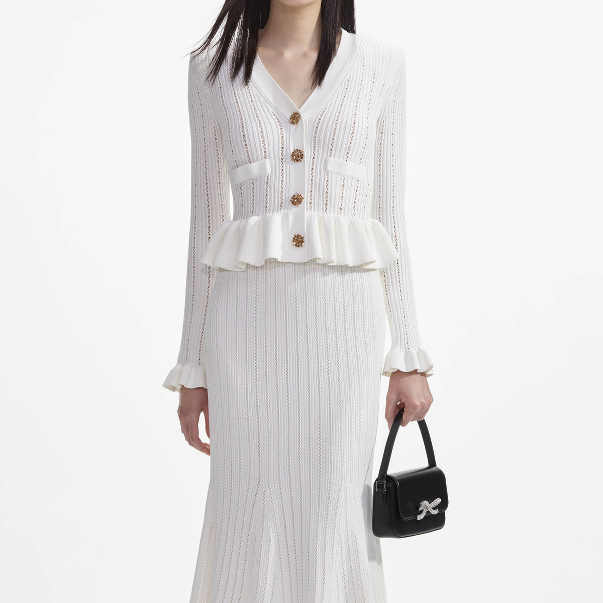 Örme Peplum Midi Elbise