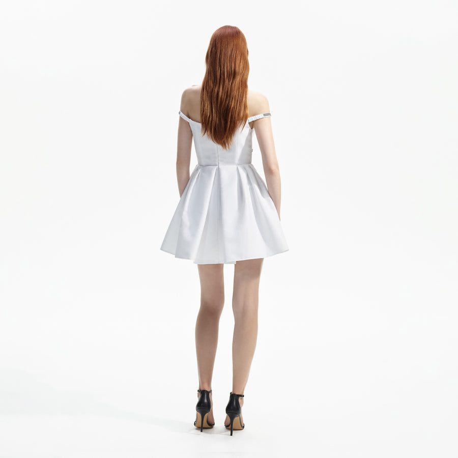 Dokulu Kristal Mini Elbise