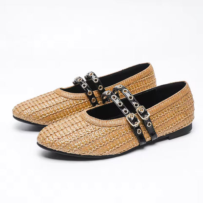 Woven Mary Jane Flats