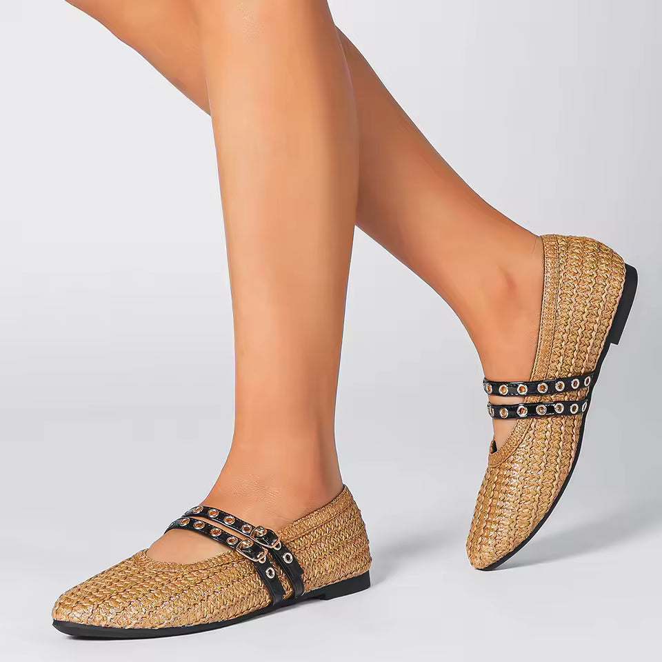 Woven Mary Jane Flats