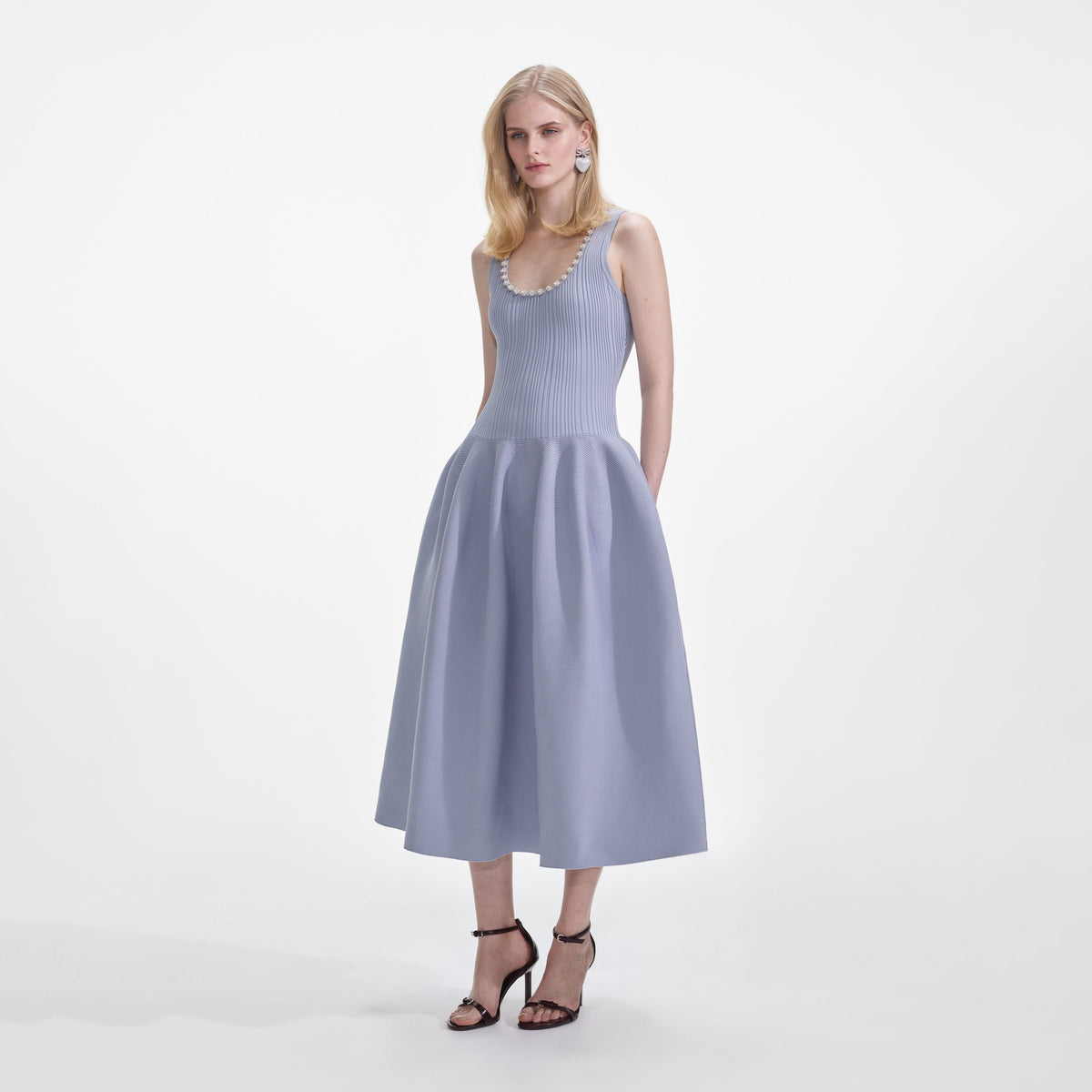 Ribana Örme Kristal Midi Elbise