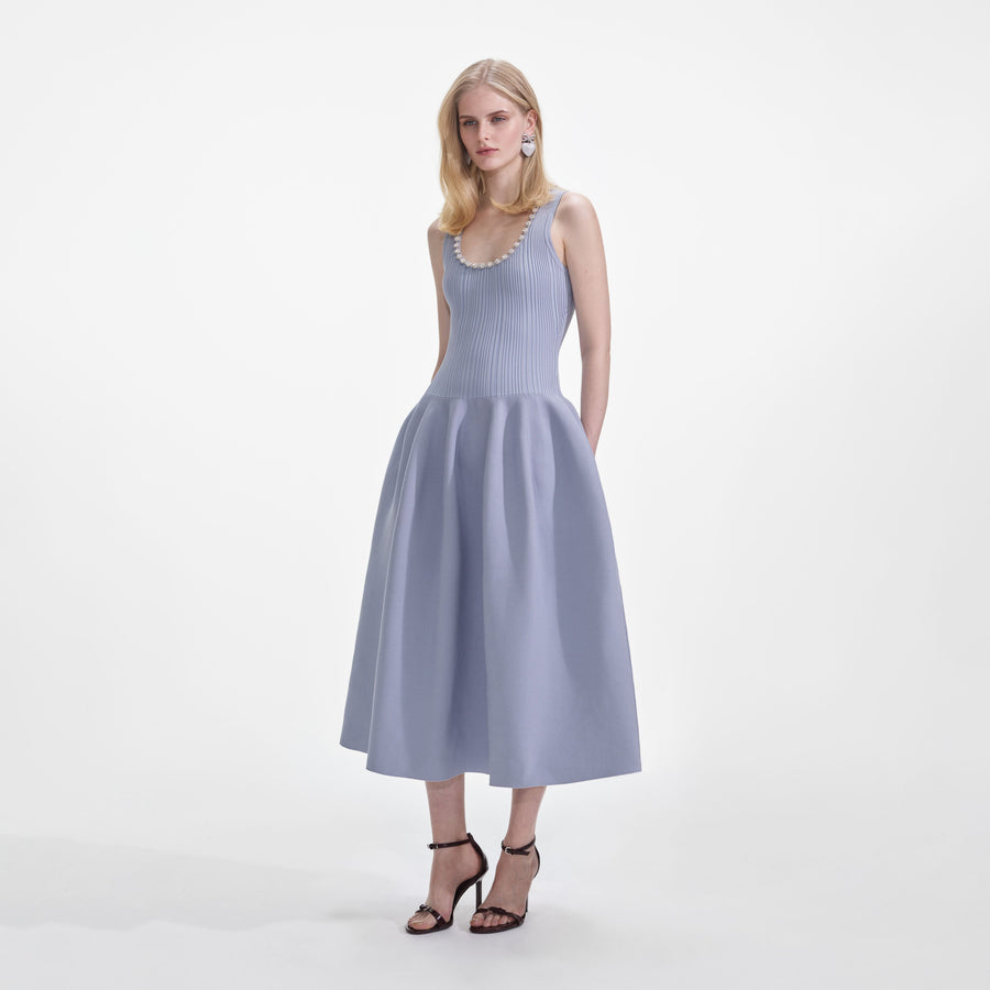 Ribana Örme Kristal Midi Elbise