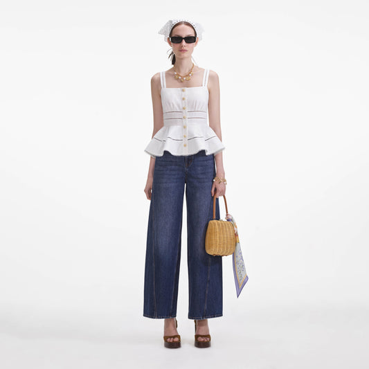 Keten Peplum Bluz