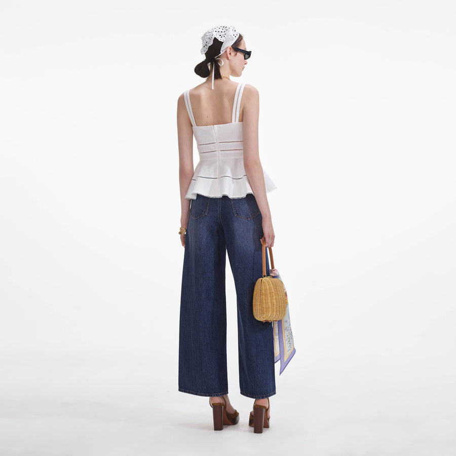 Keten Peplum Bluz