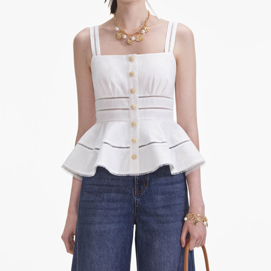 Keten Peplum Bluz