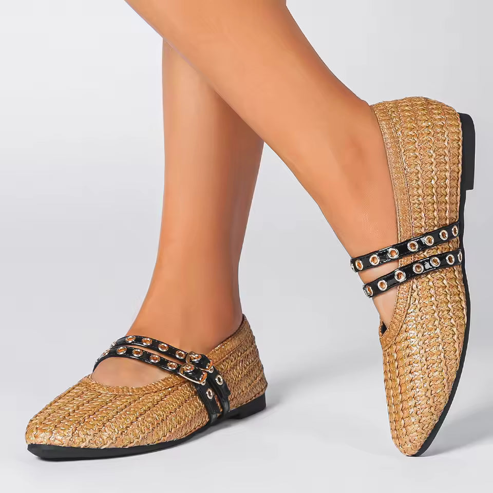 Woven Mary Jane Flats