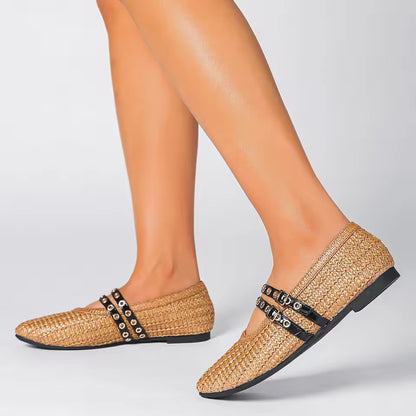 Woven Mary Jane Flats