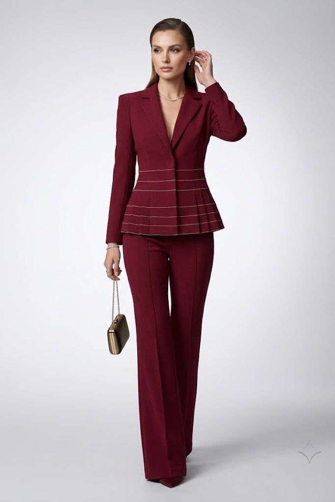 Burgundy Tailored Trouser Set