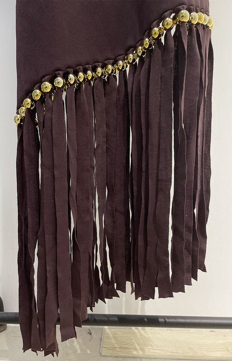 Cressida Fringe Beaded Midi Dress