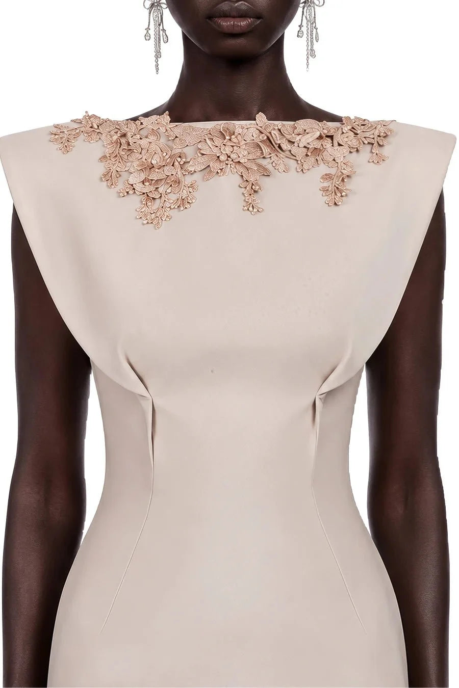 Dusty Rose Floral A-Line Gown