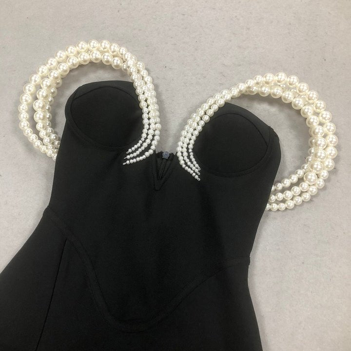 Midnight Pearl Elegance Gown