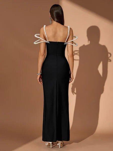 Midnight Pearl Elegance Gown
