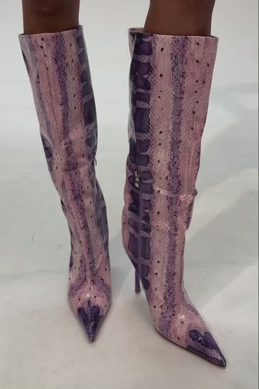 Saphira Yılan Dokulu Stiletto Çizme