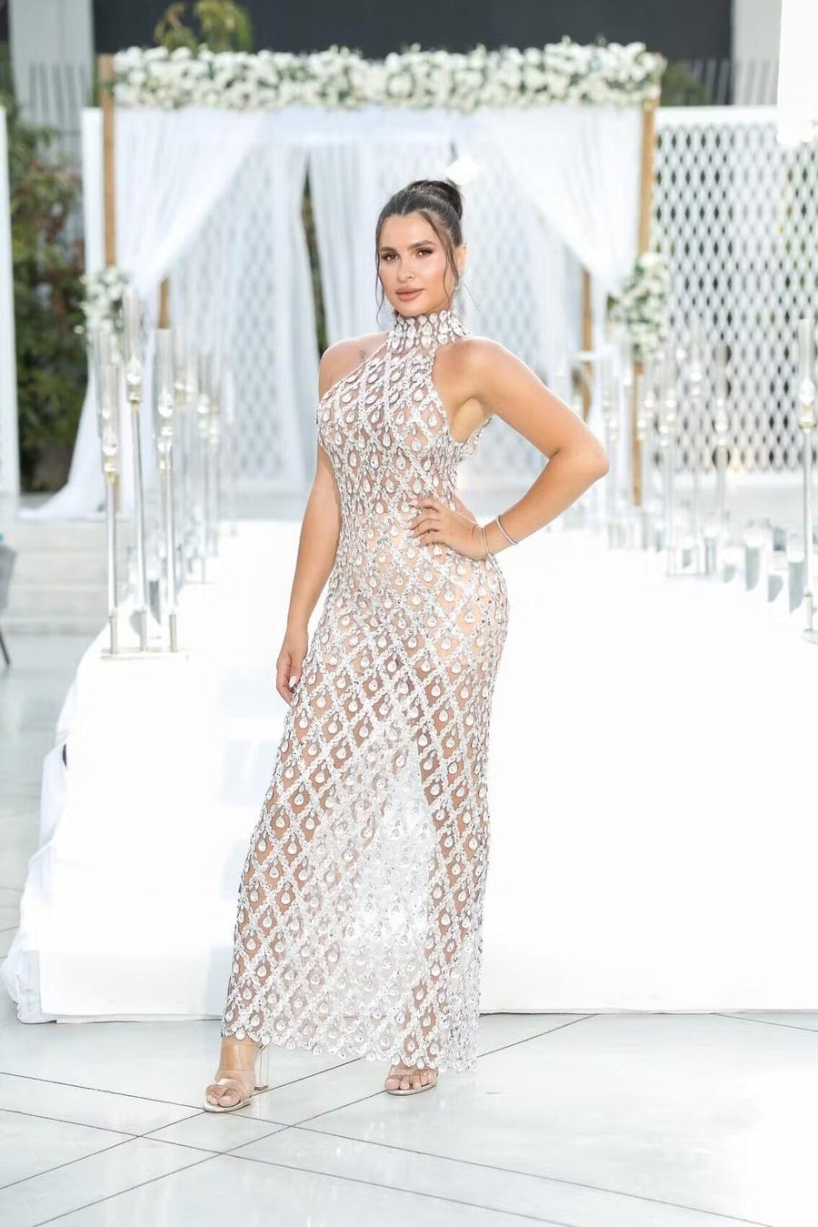 Selena Diamond Halter Gown