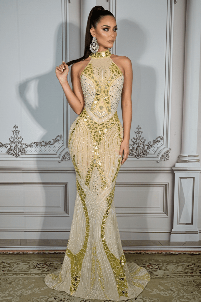 Solara Mirror Sequin Mermaid Gown