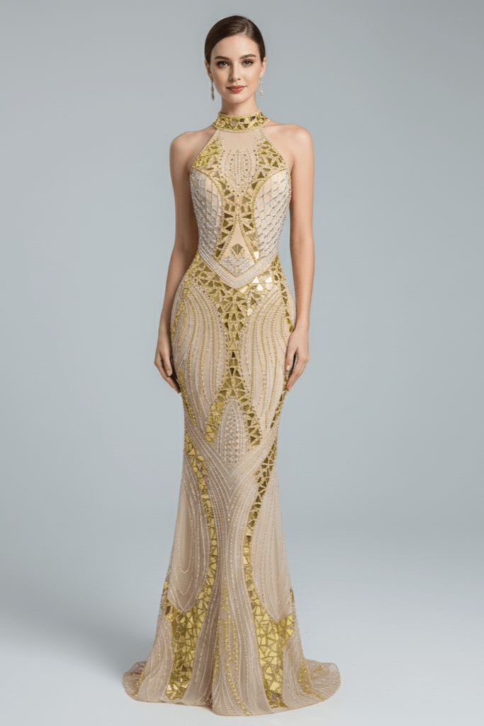 Solara Mirror Sequin Mermaid Gown