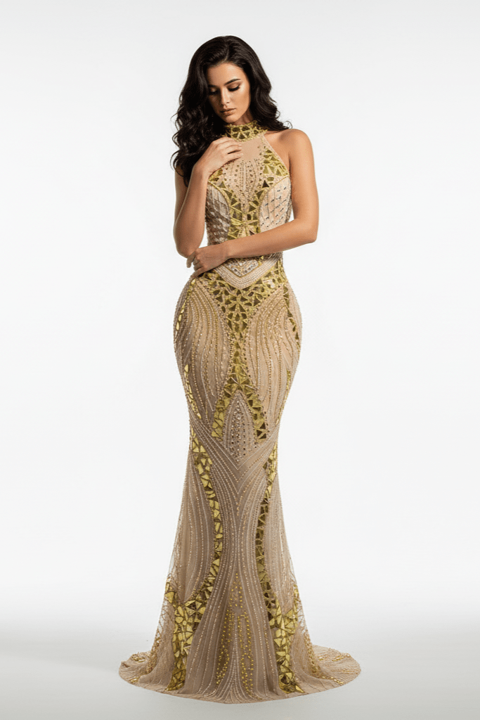 Solara Mirror Sequin Mermaid Gown